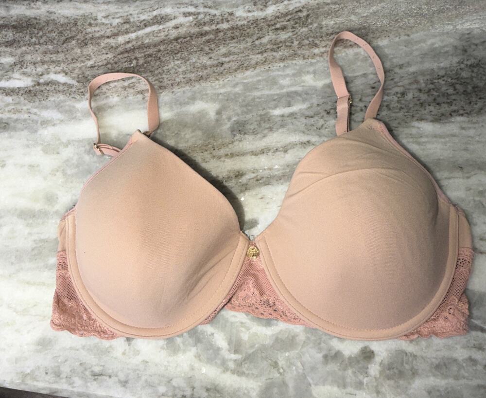 Natori 32D Bliss Allure Lace Contour T-Shirt Underwire Bra Rose (o31)